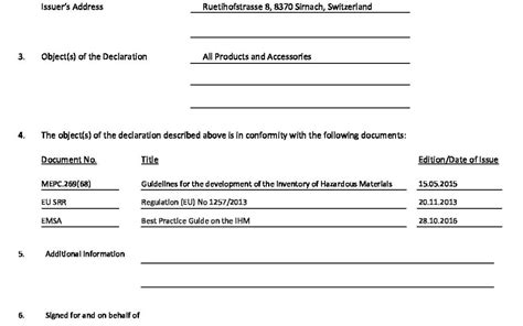 Supplier Declaration Of Conformity Sts Switzerland En