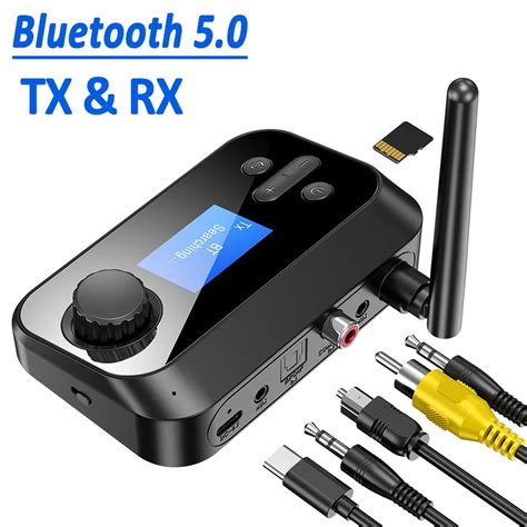 Bluetooth Trasmettitore Ricevitore Stereo Aux Mm Jack Rca Ottico