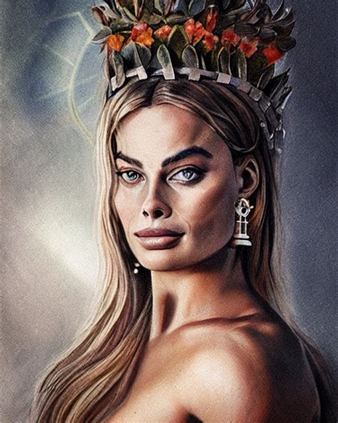 KREA AI Realism Tattoo Sketch Of Margot Robbie As A Beauti