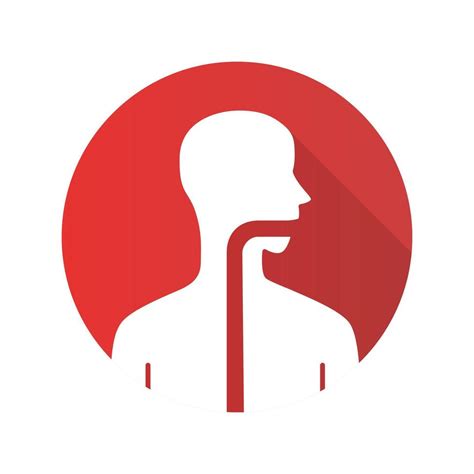 Healthy Throat Flat Design Long Shadow Glyph Icon Oral Cavity Pharynx