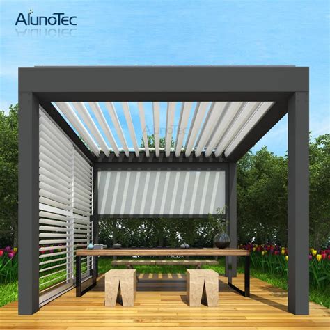 IP 67 Electric Customized Pergola Opening Patio Aluminium Louver Roof ...