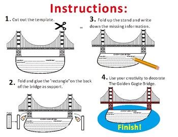 Golden Gate Bridge US Landmark Monument Paper Cutting Craft TPT