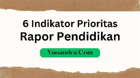 Indikator Prioritas Rapor Pendidikan