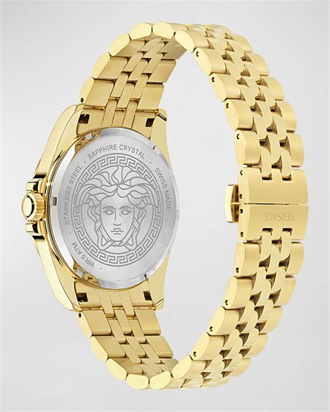 Versace Men S Anteo Ip Yellow Gold Bracelet Watch Mm Neiman Marcus