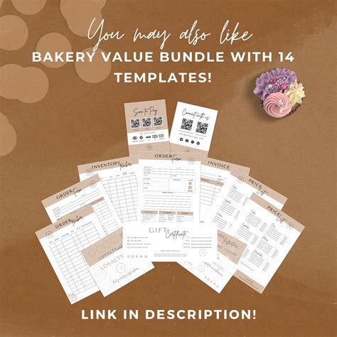 Editable Bakery Price List Template Bakery Menu Cookie Price List