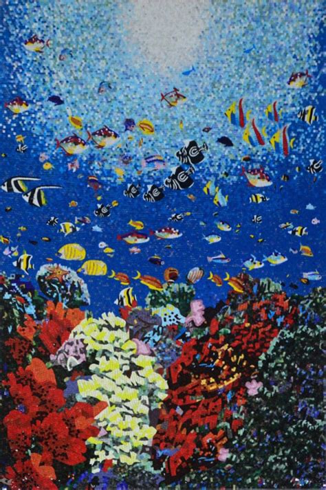 Glass Mosaic Art - Underwater Life | Marine Life&Nautical | Mozaico