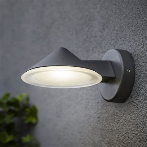 Cone 12w Exterior Led Wall Down Light In Graphite Light Outdoor Wall