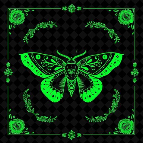 Premium PSD Png Moth Folk Art With Wings And Antennae For Decorations