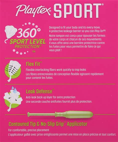 Playtex Sport Plastic Tampons Unscented Super Plus Absorbency 18