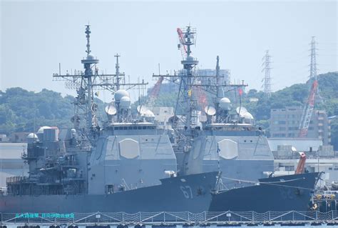 【土曜特集】アメリカ海軍横須賀基地に憩うイージス艦ミサイル巡洋艦とミサイル駆逐艦2022 07 01 北大路機関