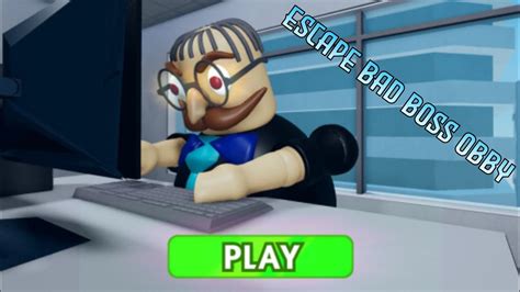 Lari Dari Boss Jahat Escape Bad Boss Roblox Gameplay Obby Youtube