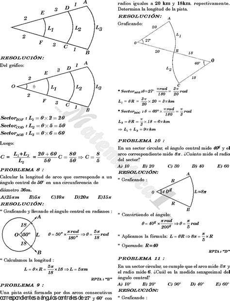 Longitud De Arco Problemas Resueltos De Trigonometria Nivel Uni