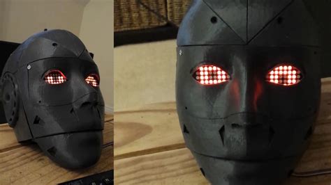 3d Printed Inmoov Robot 8x8 Led Matrix Eyes Youtube