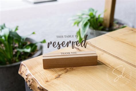 Reserved Table Sign Reserved Sign Reserved Restaurant Sign Etsy