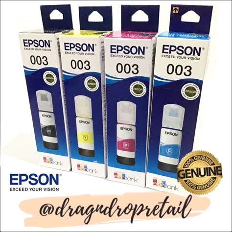 Epson Genuine 003 Ink 65ml Black Cyan Magenta Yellow Tri Color Ink