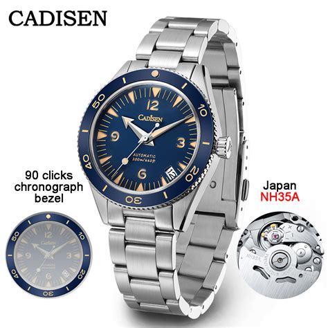 Cadisen Men Watch Automatic Mechanical Japan Nh A M Waterproof