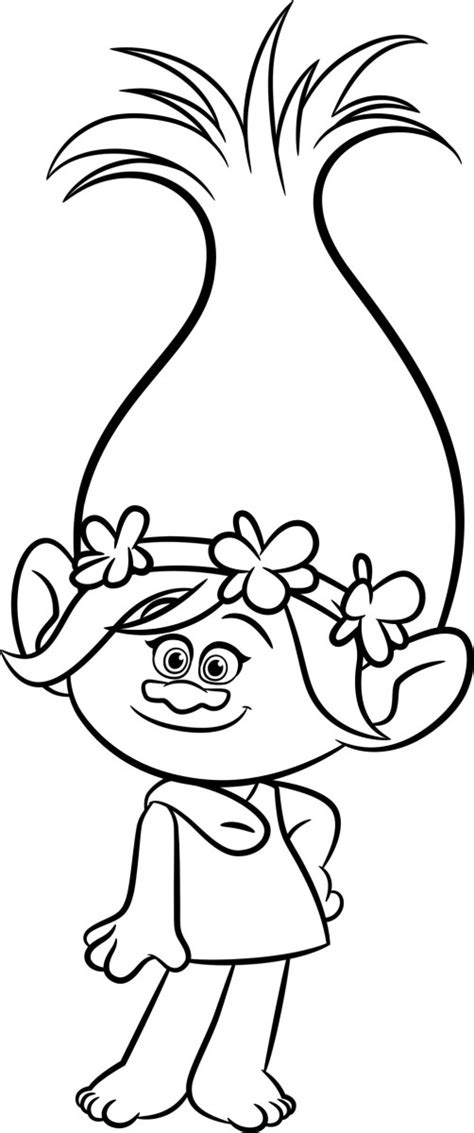 Princess Poppy From Trolls Coloring Page Poppy Coloring Page Disney