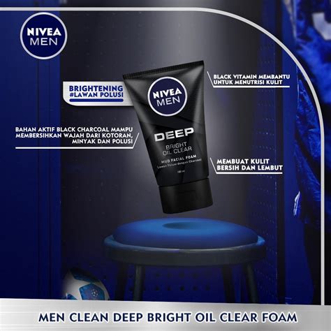 Jual Nivea Men Deep Bright Oil Clear Mud Facial Foam Ml Sabun Cuci