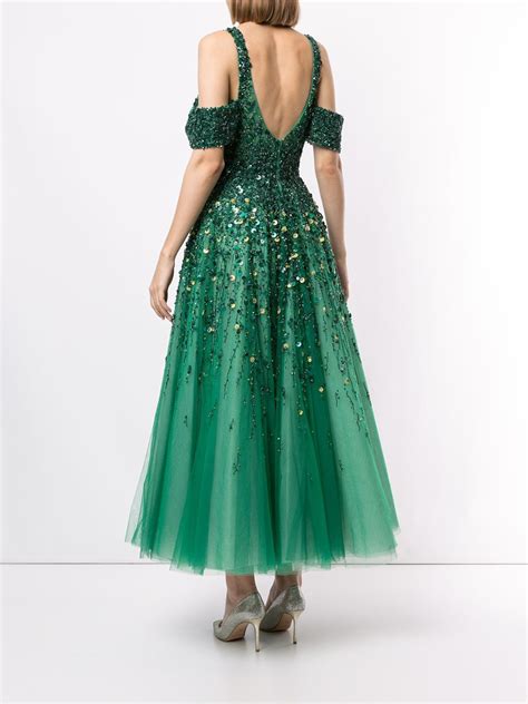 Saiid Kobeisy Sequin Embellished Flared Tulle Dress Farfetch