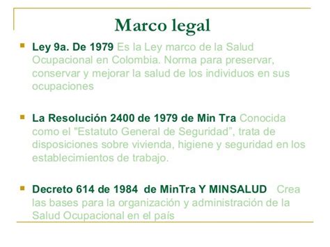 Marco Legal Delasaludocupacionalencolombia