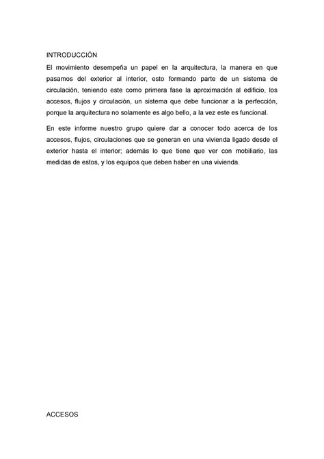 Accesos, Flujos. Circulación en arquitectura - INTRODUCCIÓN El