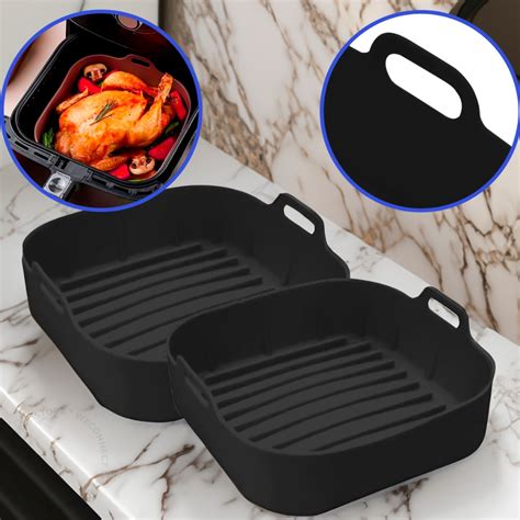 Kit Forma De Silicone Air Fryer Cm Assadeira Fritadeira Quadrada