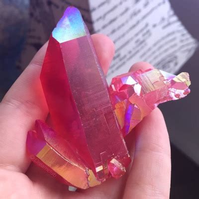 New Hot Hot Pink Magic Aura Quartz Tumbex