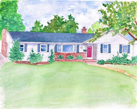 Custom Watercolor House Portrait First Home Gift For Etsy