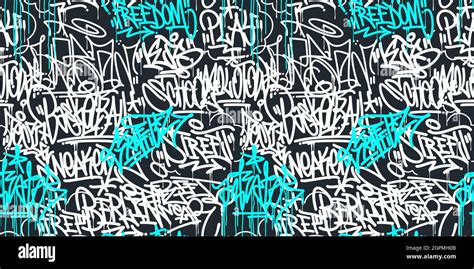 Seamless Abstract Hip Hop Street Art Graffiti Style Urban Calligraphy