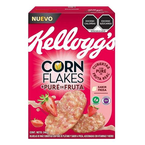 Cereal Corn Flakes Kelloggs Cubierto Con Puré De Fruta Sabor Fresa 240 G Walmart