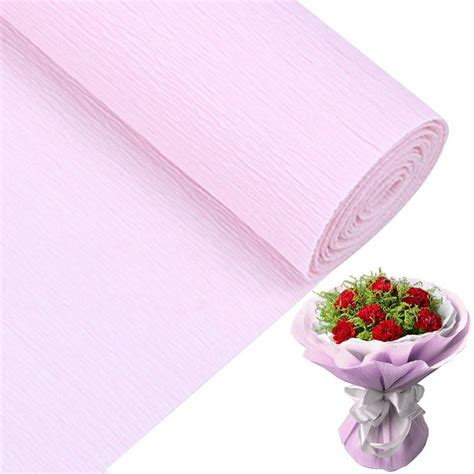 6 Rolls Flower Wrapping Paper Solid Color Wrinkle Paper DIY Handmade