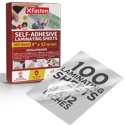 Xfasten Self Adhesive Laminating Sheets X Glossy Pack Of