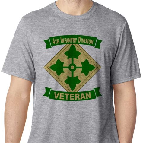 Us Military Online Store Army 4th Infantry Division Veteran Performance T Shirt