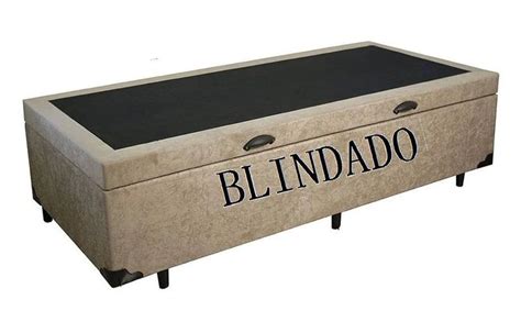 Cama Box Ba Solteiro Blindado Suede Bege Cm De Largura Mais