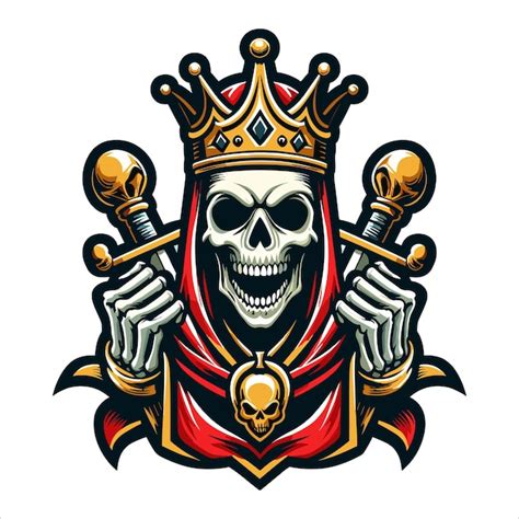 Premium Vector Skull King Mascot Logo Vector Illustration On White