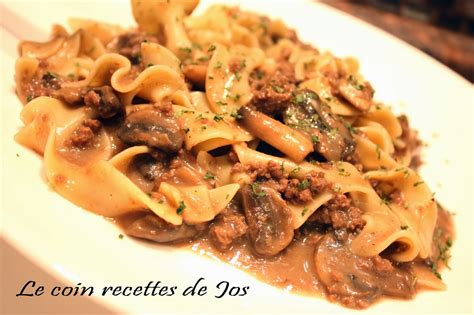 Le coin recettes de Jos CASSEROLE DE BOEUF HACHÉ STROGANOFF AUX