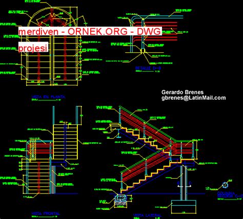 Proje Sitesi Merdiven Autocad Projesi