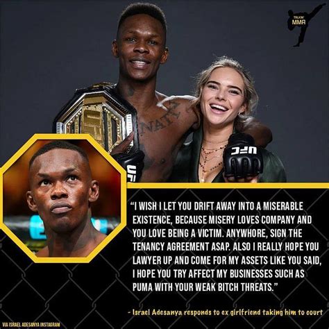 Israel Adesanya Sued Israel Adesanya S Ex Girlfriend Has Reportedly Sued The Ufc Champion