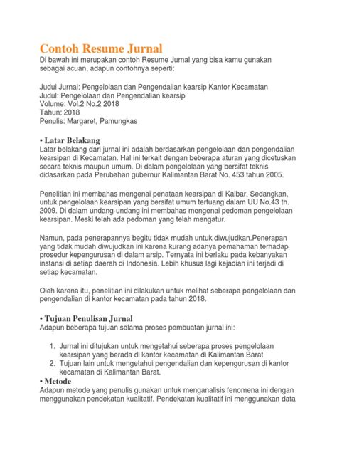 Contoh Resume Jurnal Pdf