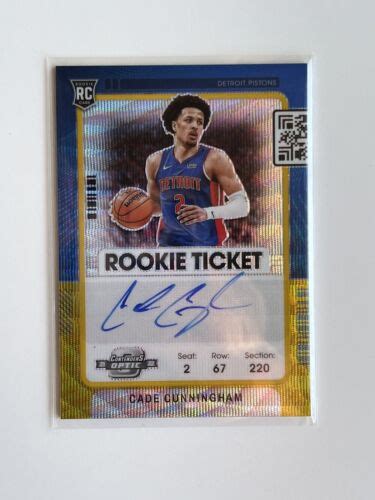 2021 22 Panini Contenders Optic Rookie Ticket Gold Prizm 124 Cade