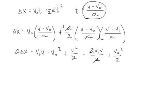 Derivation Of Kinematic Equations Calculus Youtube