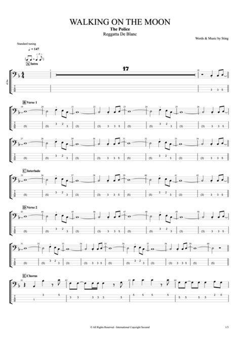 Walking On The Moon Tab By The Police Guitar Pro Full Score