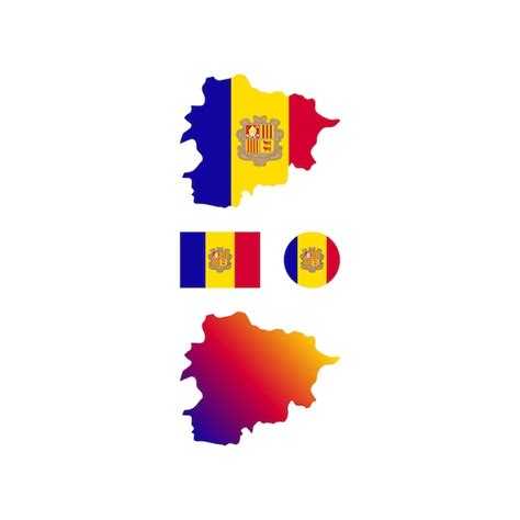 Premium Vector Andorra National Flag And Map Vectors Set