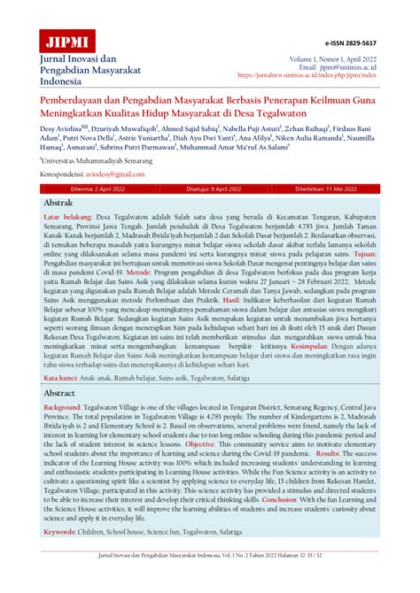 Pdf Pemberdayaan Dan Pengabdian Masyarakat Berbasis Penerapan