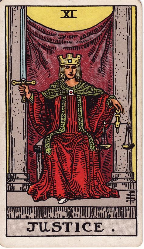 Justice Tarot Cards Art Rider Waite Tarot Tarot Cards