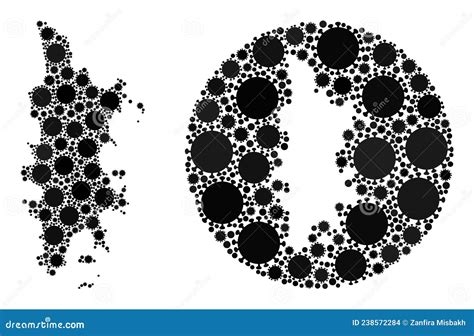 Mosaico Di Infezione Covid Invertito E Mappa Del Phuket Nero