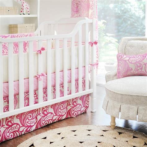 Hot Pink Damask Baby Bedding