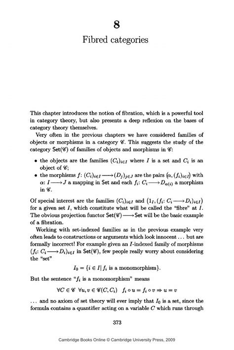 Fibred Categories Chapter 8 Handbook Of Categorical Algebra