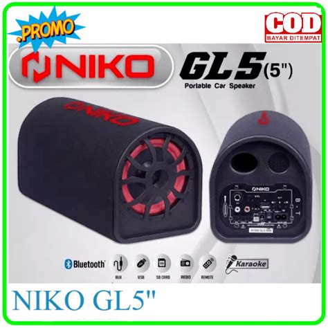 Speaker Bluetooth Super Bass Niko Gl Speaker Tabung Inch Subwoofer