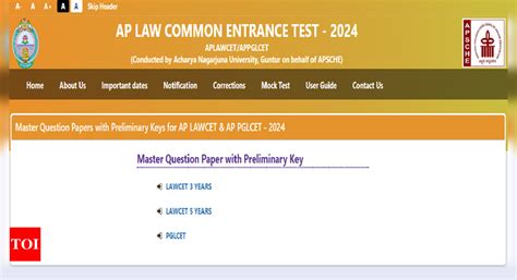 Ap Lawcet Answer Key Master Question Paper Released At Cets